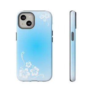 Y2K Blue Aura Hibiscus Flower Summer Aesthetic iPhone 17 16 15 14 13 12 11