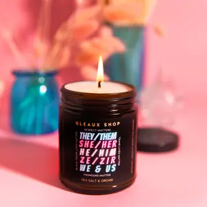 Trans Lives Matter: Sea Salt & Orchid 8 oz Scented Coconut Wax Candle