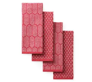 MARTHA STEWART Honeycomb Chambray Kitchen Towel4-Pack Set