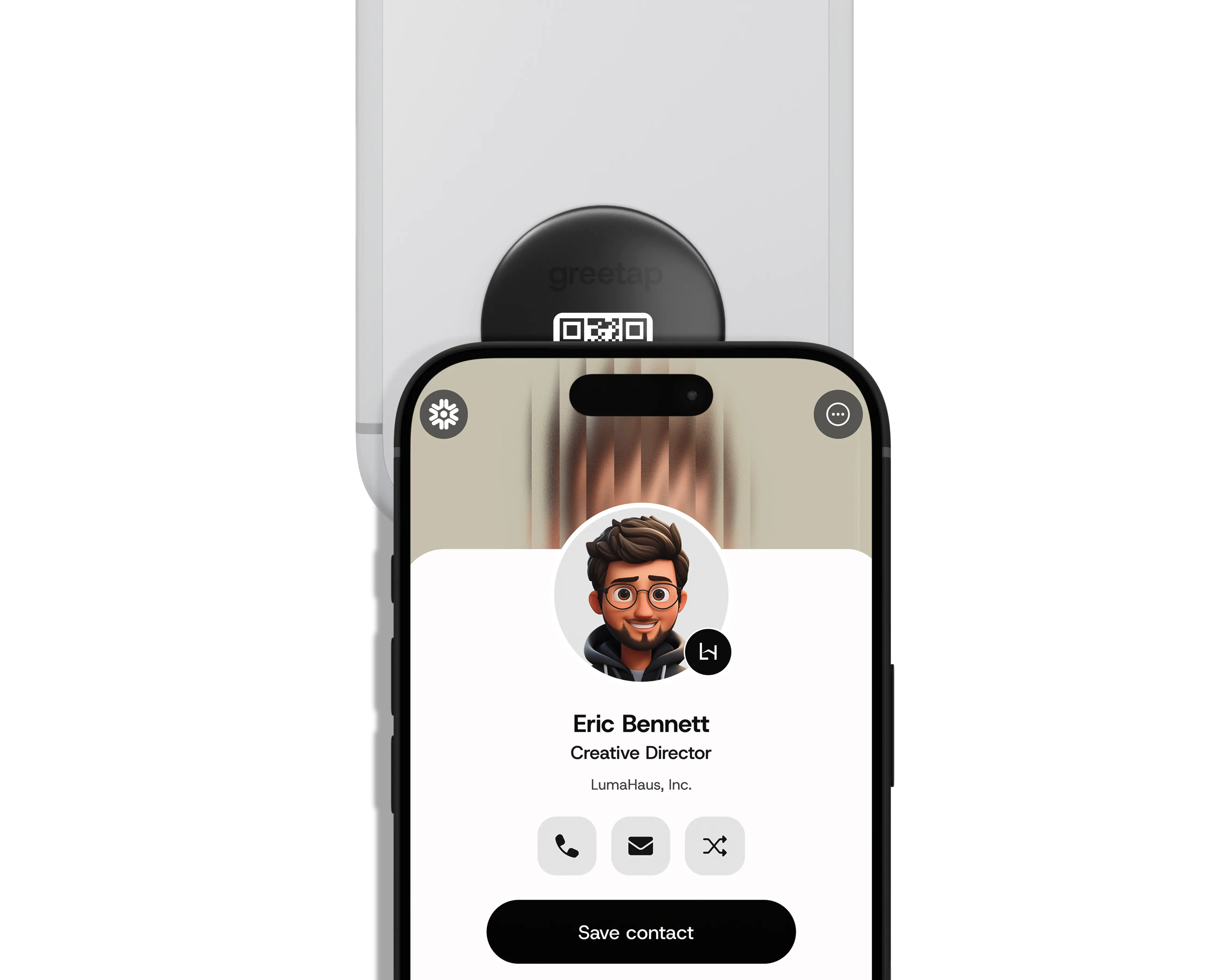 Greetap One Tap-to-Share Smart Tag – Digital Contact Sharing Device with NFC & QR Code, No App Required, Reusable Networking Tool for iPhone & Android