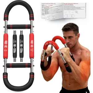 Twister Arm Trainer, 4 Progressive Resistance Levels (30-120 lbs), 4-Spring Adjustable Arm & Chest Workout Equipment, Upper  Strength  Equipment for  Gym