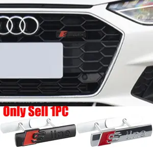 3D Sline Badge Car Front Grille Emblem Decoration Auto Refit Accessories for Audi A4 B5 B6 B7 B8 B9 A1 A3 8V 8P 8L A6 C5 C6 C7 A5 A7 A8 Q3 Q5 Q7 Quattro Sline S3 S4 S5 S6 S7 S8 RS3 RS4 RS5 RS6 RS7 RS8 SQ3 SQ5 SQ7 RSQ3 RSQ5 RSQ7 TT TTS TTRS Vehicle
