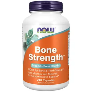 NOW Supplements, Bone Strength with Microcrystalline Hydroxyapatite (MCHA), Magnesium and Vitamins C,D and K, 240 Capsules