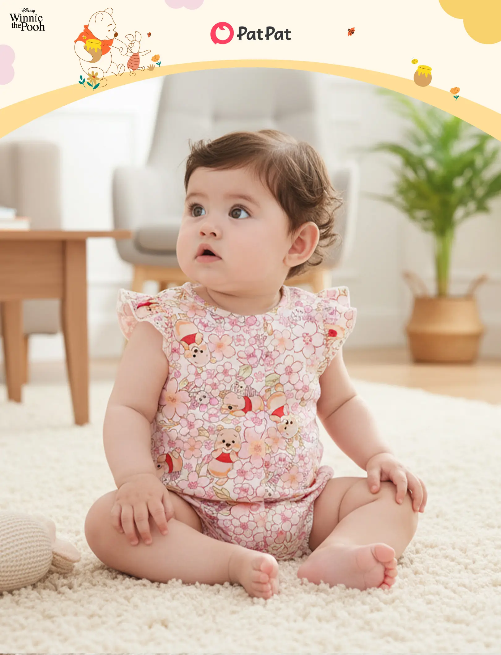 PatPat Disney Baby Girls Viscose Bamboo 2-Pack Breathable Bodysuit with Ruffle Sleeves Romper Newborn to Infant Spring Glow Up - Cinderella