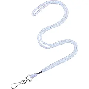 100 Pack Badge Lanyards Office Lanyard ID Card Lanyards Business Card Lanyards Students Lanyards Employee Lanyards Round 36" With Swivel Hook (White)