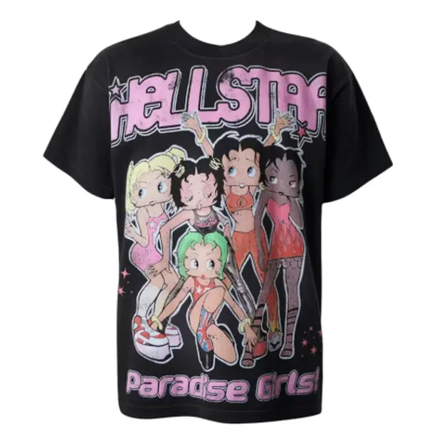 (NFC TAG Verified) Hellstar 'Paradise Girls' T-shirt Black