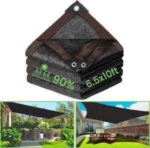 "90% Black Shade Cloth - 6.5 x 10 FT Sunblock Mesh Tarp with Reinforced Grommets for Garden, Greenhouse, and Outdoor Use"