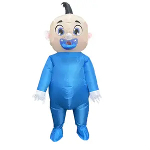 96 Inch Giant Inflatable Baby Costume, Blow Up Baby Costumes for Adults Costume Gender Reveal, Halloween Shower Blue