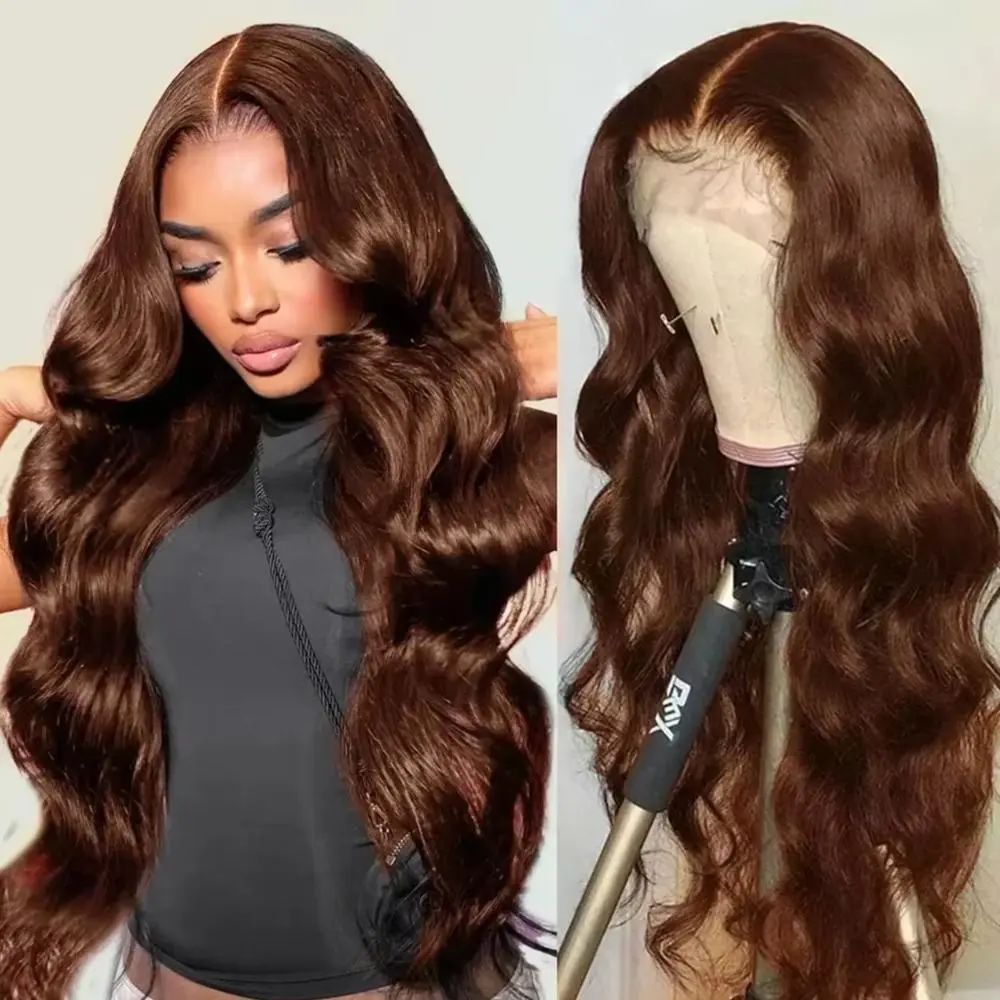 13x6 Chocolate Brown Body Wave Wig HD Lace Front Human Hair Wigs Body Wave Human Hair Wig 36Inch 180Density Colored Human Hair Wigs For Women #SummerVibes backtoschool
