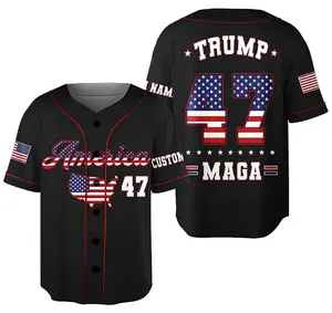 Personalized Trump 47 President Maga Baseball Jersey, Baseball Jersey Shirt, Outdoor Sports, Sport Shirt, Dynamic And Comfortable