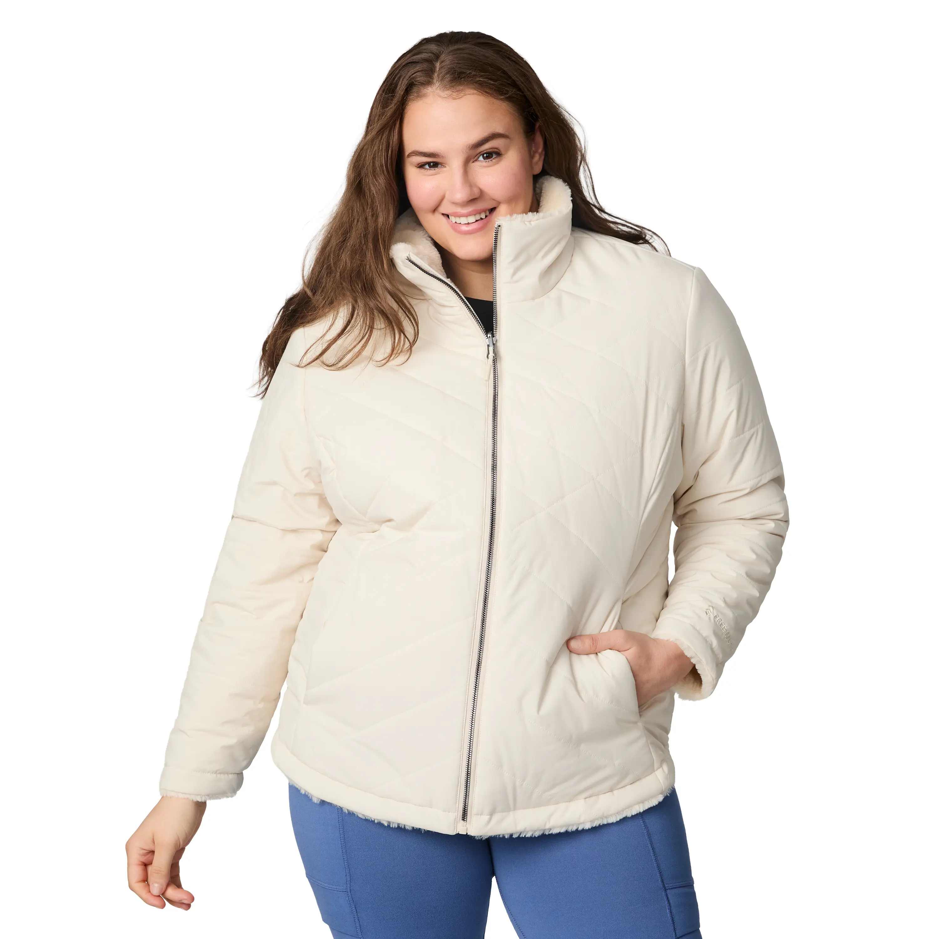 Free Country Women's Plus Size Cirrus Quilted Reversible Jacket, Tops, Long Sleeve