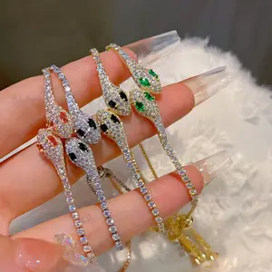 LisiZen Elegant Snake Bracelet 2026 Unique Design Adjustable Drawstring Sparkling Zircon Hand Jewelry for Women Fashion Trendy Accessories DZSP2315