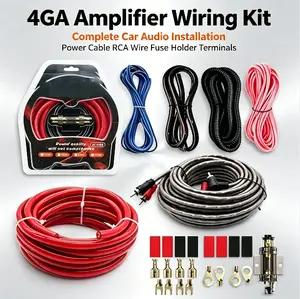 4 Gauge ABS Car Audio Cable Tool Kit - Includes RCA, Subwoofer Wire, Control Cable, Power Cord, Grounding Wire for Amplifier Installation, Car Modification Enthusiasts' Stereo Upgrade, Amp Installation, Speaker Wire