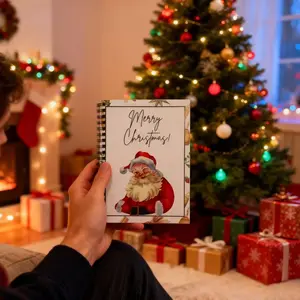 DIY Spiral-Bound Christmas Gift Card Album with Surprise Pages - Student Graduation Card Keeper, Christmas-Themed Gift Planner - Paper Gift Planner Notebook