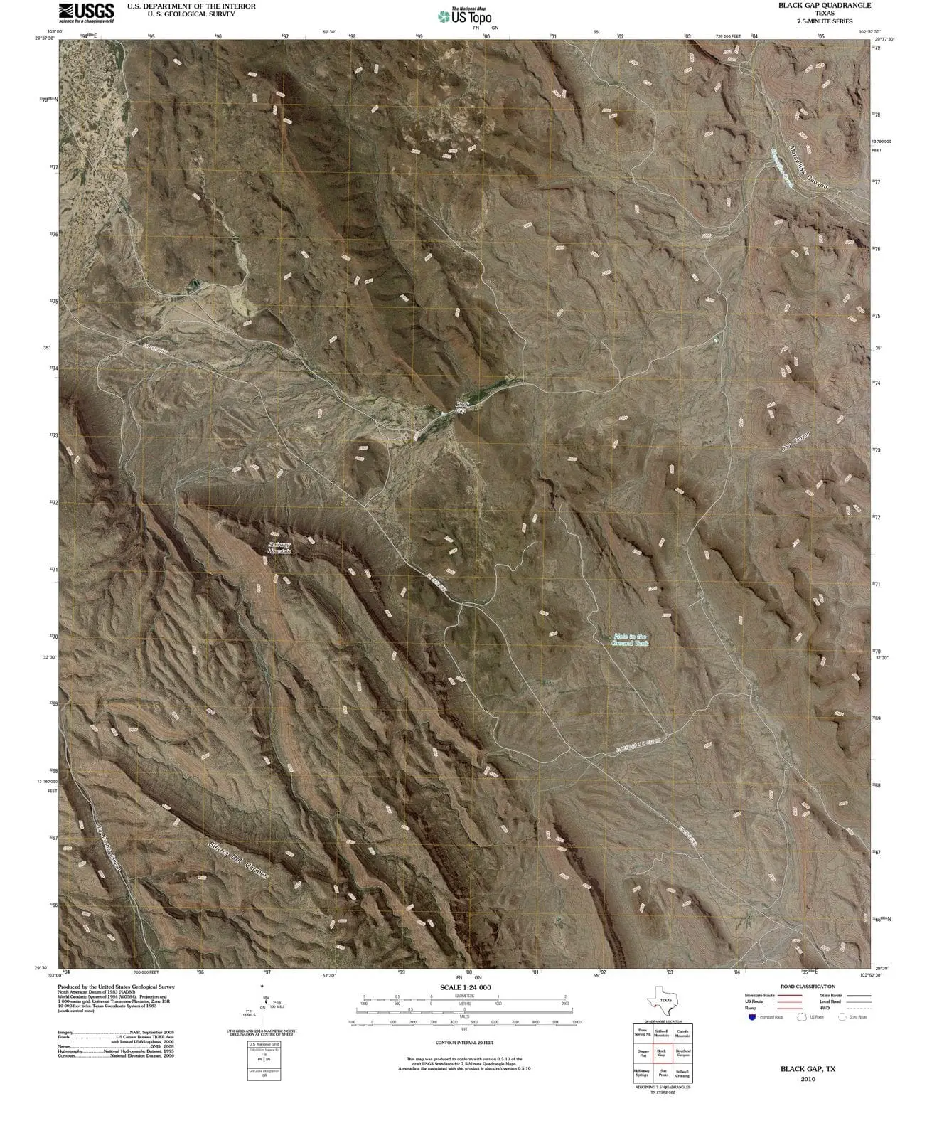 Black Gap Texas USGS Topographic Quadrangle Map, 2013, 1:24000