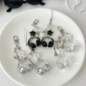 Fashion Headset Music Bag Pendant Cool All-match Keychain Mobile Phone Chain Ccd Card Chain Pendant Decoration Stylish Keychain