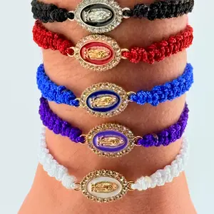 Virgin Mary Bracelet - Adjustable Macrame Various Colors Handcrafted Bracelet in Multiple Color Options