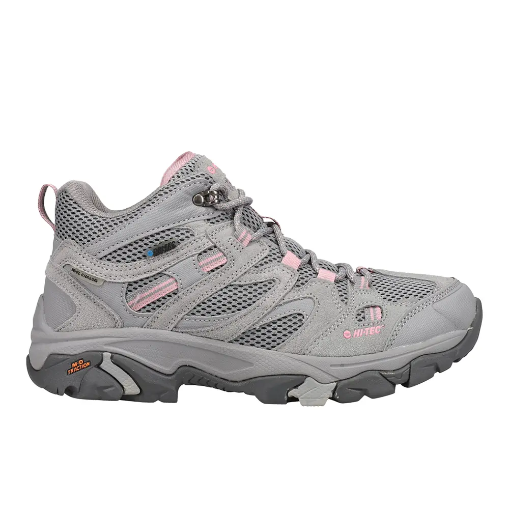 Hi-Tec Womens Apex Lite Mid Hiking Hiking Casual Boots Ankle Low Heel 1-2" - Grey