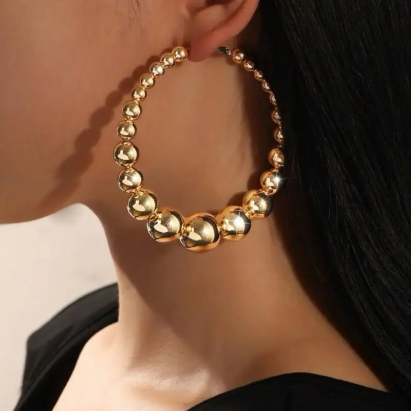 Beaded Gold Boho Hoops for all occasions