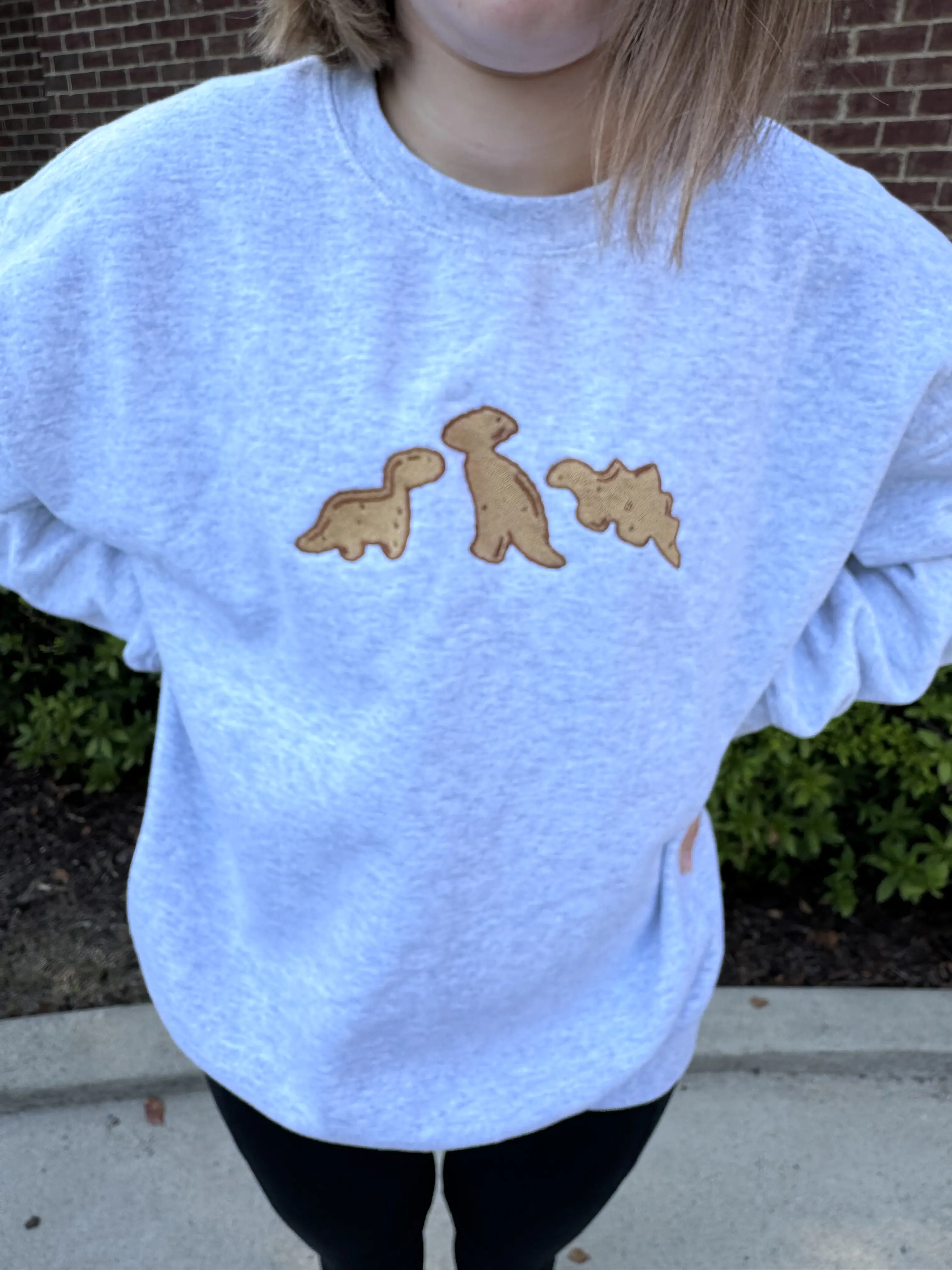 Dino Nuggets Embroidered Crewneck Sweatshirt