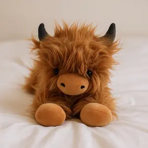 Highland Cow Stuffed Animal, Warmies Stuffed Animals, Hugging Dolls Giant Plush Filler, Birthday Gift, Perfect Surprise Presents