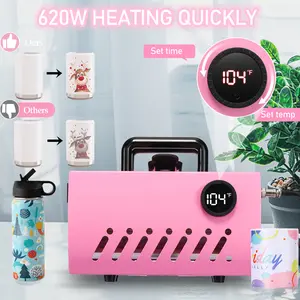 AKEYDIY-30 oz (approx. 850.5 g) Flat Bottom Mug Heat Press,Findcolor Mug Press for 11 oz (approx. 325.2 g) 16 oz (approx. 453.6 g) 20 oz (approx. 850.5 g) Straight Skinny Sublimation Glass,Mug Heat Press DIY Sublimation Non-Pouring Mug Press (Pink)