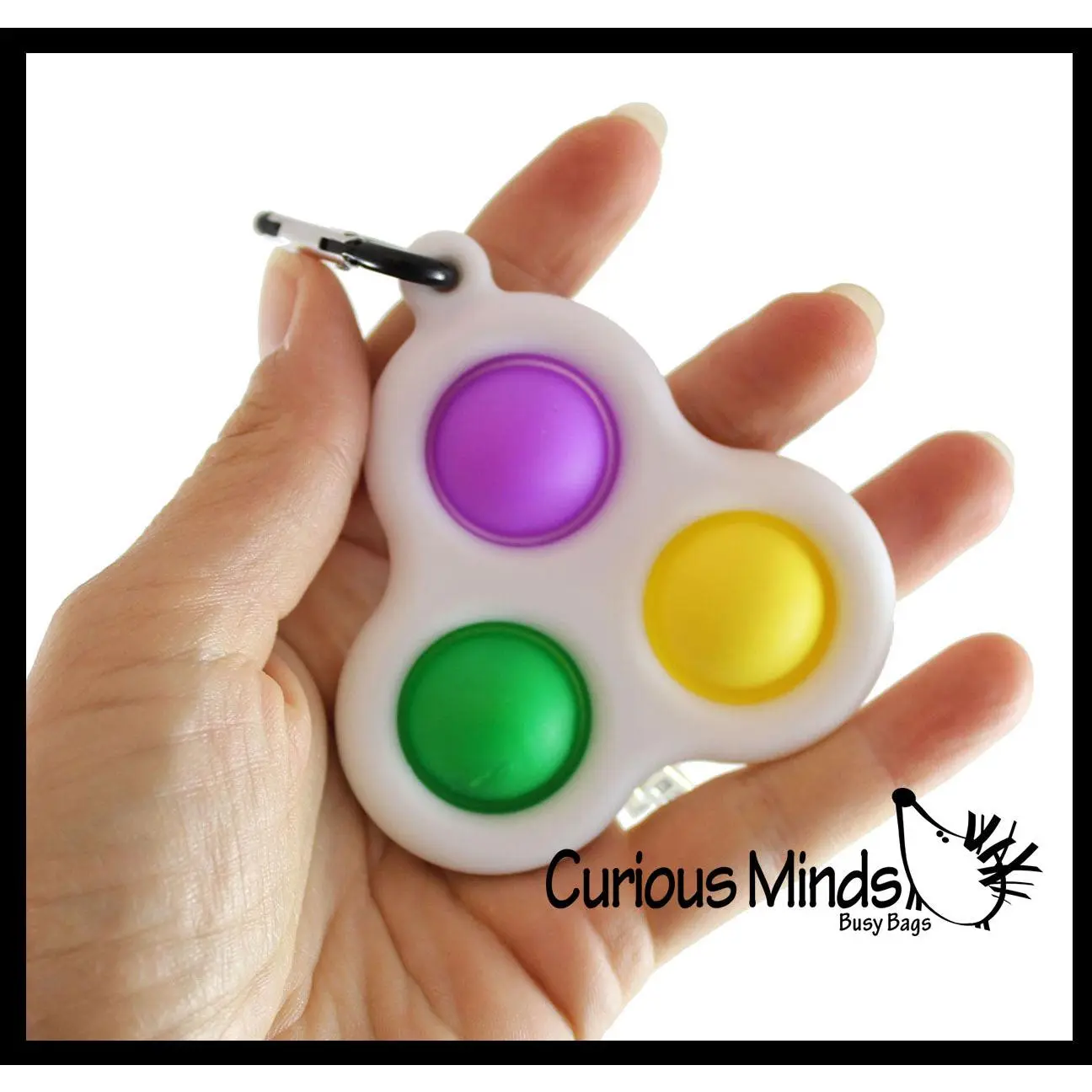 BULK - WHOLESALE - SALE - Triple Bubble Hard Shell Key Chain - Bubble Wrap Pop Fidget Toy Clip