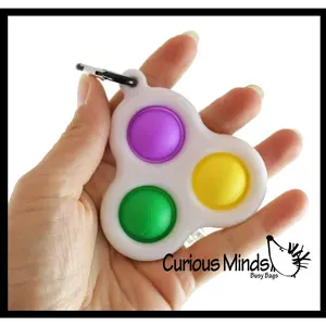 BULK - WHOLESALE - SALE - Triple Bubble Hard Shell Key Chain - Bubble Wrap Pop Fidget Toy Clip