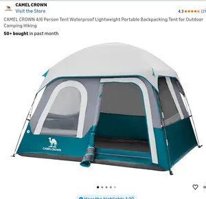 4-6 person tent, open box, never used. 4-6 person tent, open box, never used.