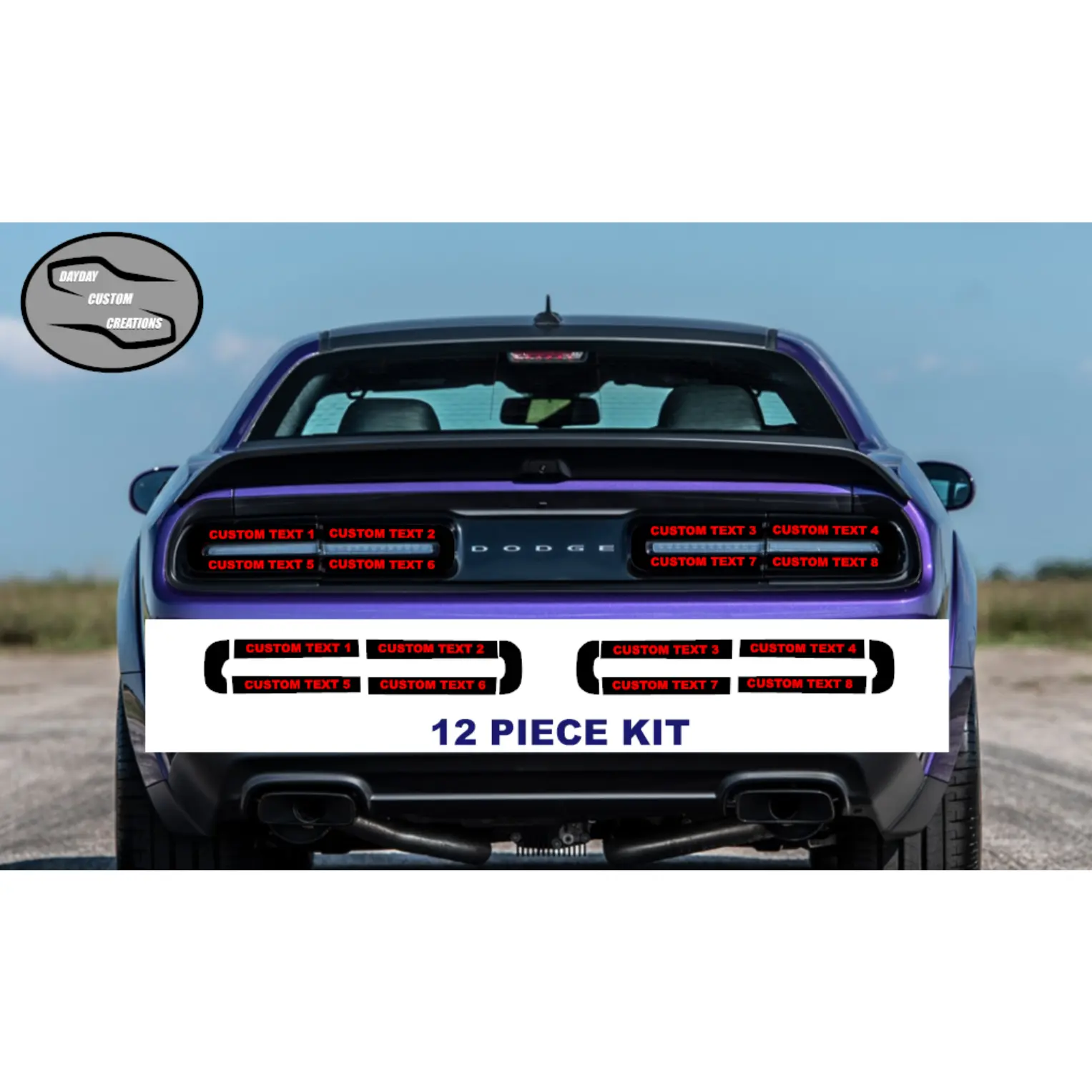 15-23 Dodge Challenger Custom Text Taillight Decal
