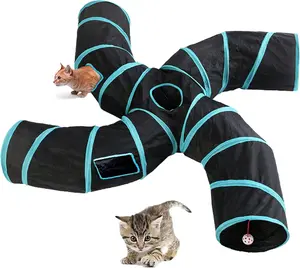 Pet Cat Tunnel Tube Tovs 4 WavCollapsible,Tunnels for indoor Cats,Kitty BoredPeek Hole Toy Ball Cat, Puppy, Kitty, Kitten,Rabbit