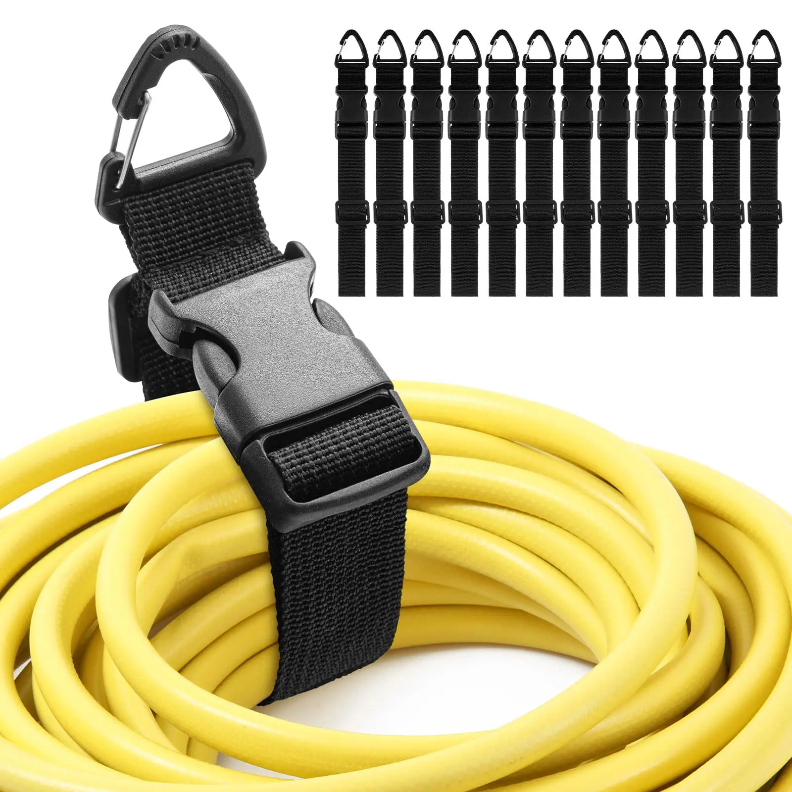 12Pcs/Set 17 Inch Adjustable Extension Cord Holder Organizer with Triangle Clips for Garage Organization and Storage Heavy Duty Extension Cord Hanger for Men Workshop,Christmas Party Gifts,Hand Tools Kits