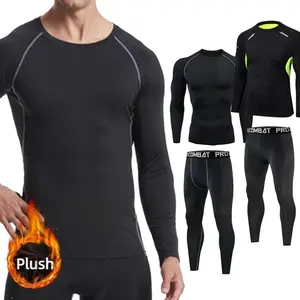 Combat Pro Winter Thermal Underwear Men's Compression Fitness Wool Sports Warmth  Pants Fleece Lined Soft  Friendly No Pilling No Fading Plush