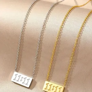 11:11 Angel Number Necklace Gold & Silver Minimalist Jewelry