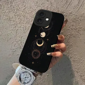 Moon & Star Pattern Phone Case, Decorative Phone Protector Cover, Mobile Phone Accessories Compatible with iPhone Series