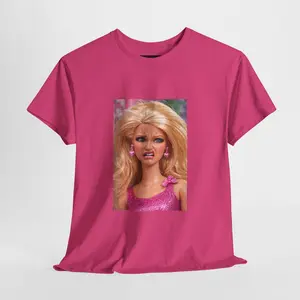 Shocked Blonde Doll Face Tee | Graphic Portrait T-Shirt