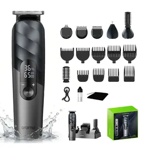 Oraimo UltraTrim 16-in-1 Cordless Hair Clipper Kit, All-in-One Mens Grooming Trimmer for Hair Beard Face, 3 Speed Settings, Kid-Friendly Mode, IPX7 Waterproof Electric Clippers with Storage Case