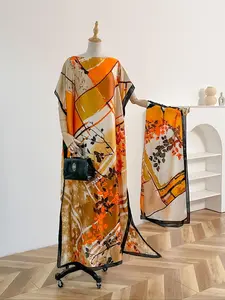 Women's Leaf Print Long Scarf & Khimar, Head Scarf, Fashionable Soft Comfortable Breathable Scarf for Daily Wear, Casual Versatile Scarf for Women