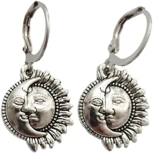 Celestial Sun and Moon Earrings, Mom/Grandma/Friends, Vintage Bohemian Leverback Earrings