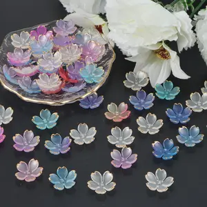 50pcs Bag Resin Beads with Holes, DIY Mix Beads, Sakura Design for DIY Jewelry Making, Beading Making, Perfect for Bracelets & Necklaces Decoration