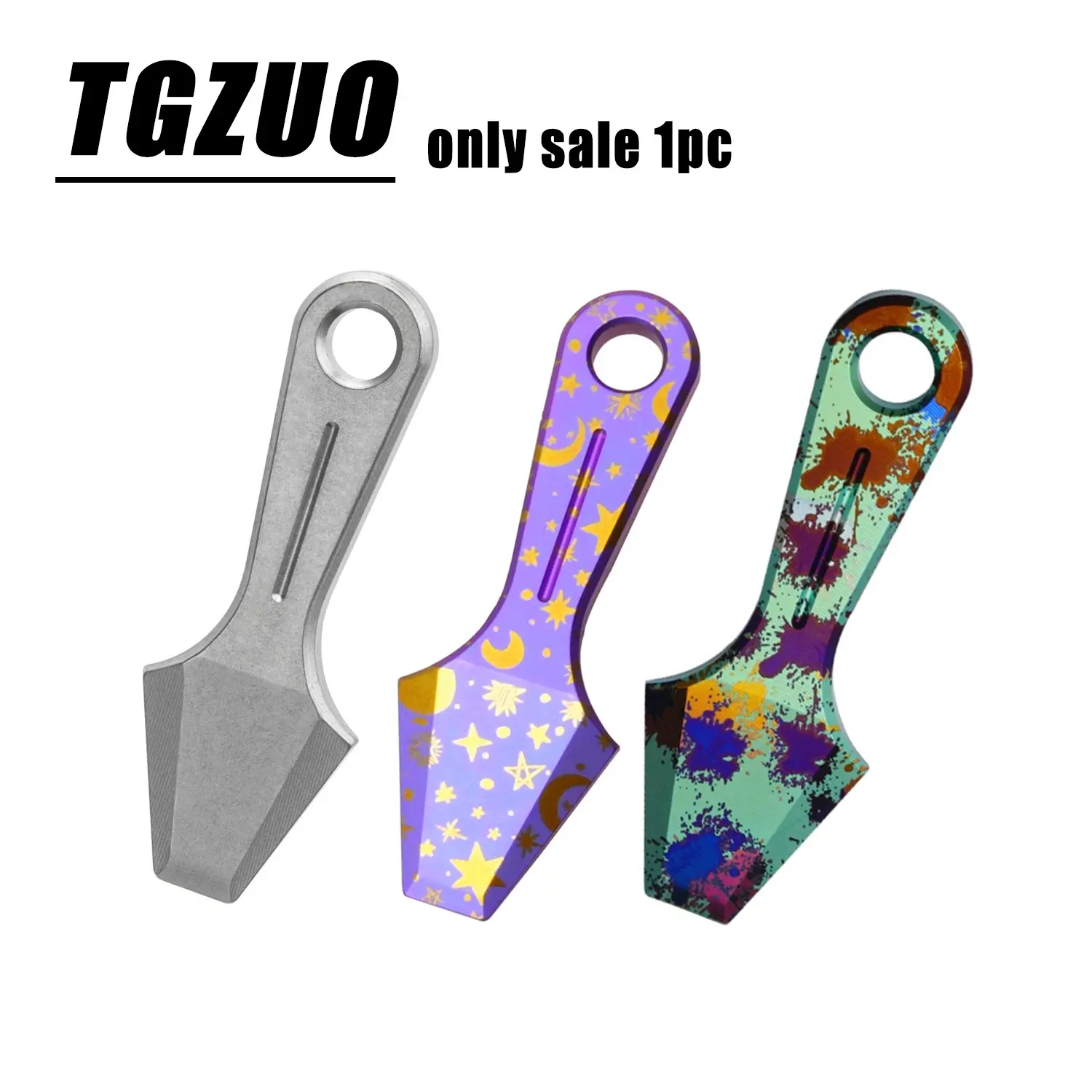 Multicolor Edc Pry Bar, Titanium Alloy Mini Size Pry Bar, Keychain Accessory, Durable and Portable Tool for Everyday Carry, Titanium Key Ring