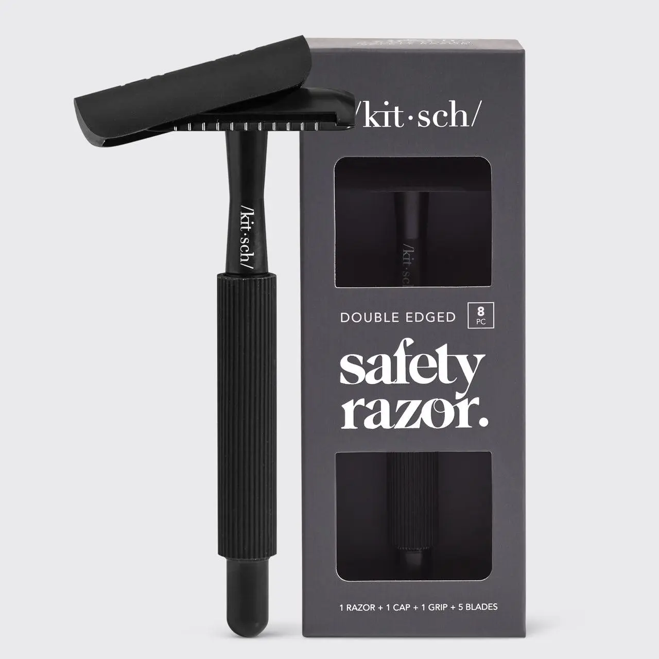 Black Double-Edged Safety Razor - Stainless Steel