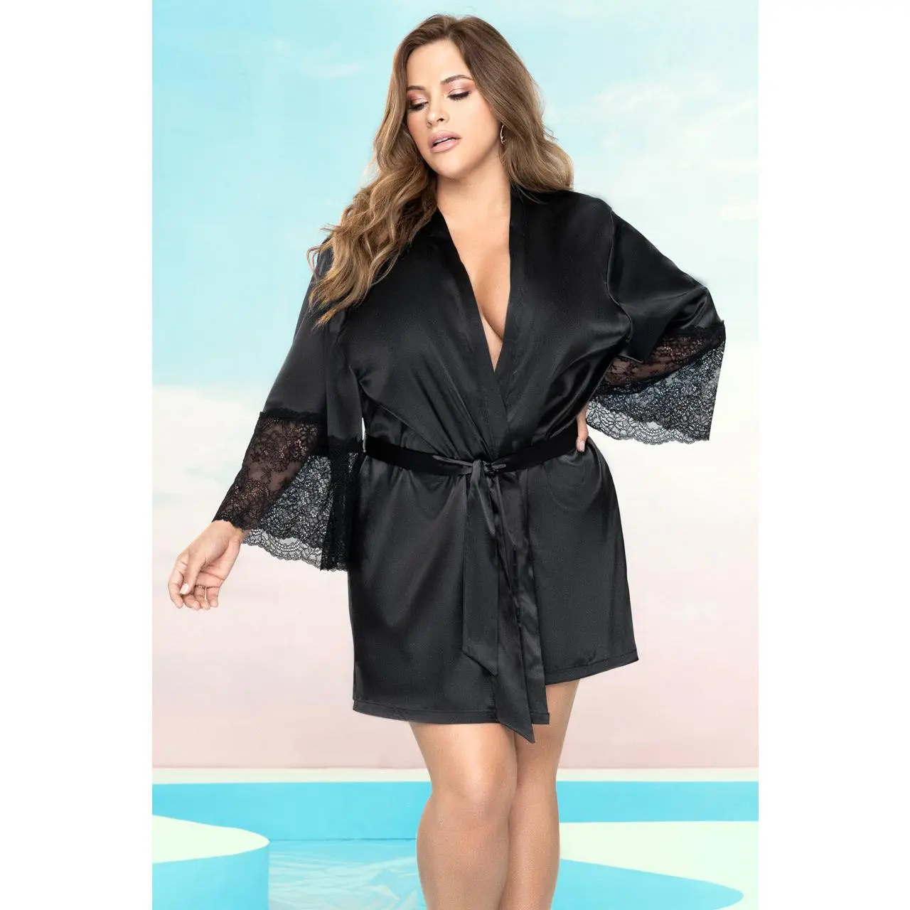 Plus Size Satin Seduction Robe
