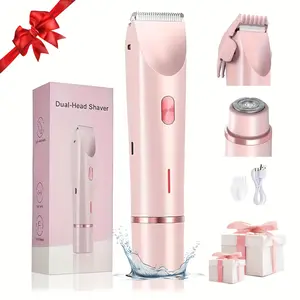 Women's Electric Shaver - 2-in-1 Painless Women's Hair Remover for Face, Legs and Armpits Wet & Dry Removal, Portable Bikini Trimmer, Grooming Epilator - Micro USB Charging