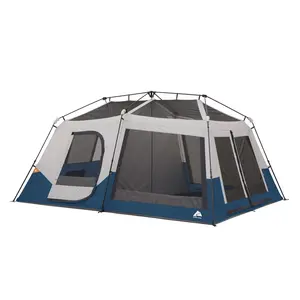 Ozark Trail 10 Person Family Instant Cabin Tent, 14' x 10' x 78", made with recycled materials, blue