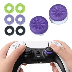 Gaming Thumbsticks For PS4 & PS5,XBOX Superior Precision, Anti slip, Comfort, 1 High-Rise 1 Mid-Rise, Controller/Gamepad accessories, Stick, Purple Console Joystick Grip Gamepad Thumbsticks