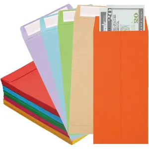 Envelopes for  6.5" x 3.5", 100 Pack Colorful 120 GSM #7  Envelopes, Self-Adhesive  Envelopes  Saving Challenge, Small  Envelopes for Budgeting  Seeds Tickets