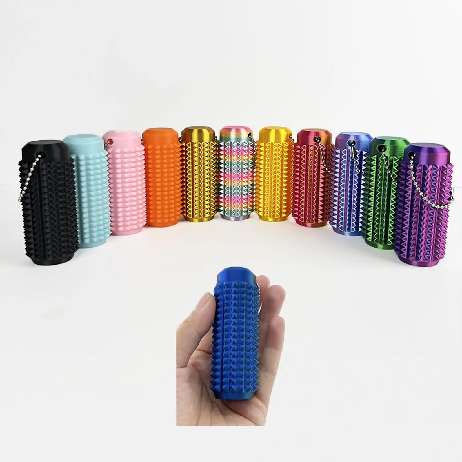 Little Ouchies Fidget, Pocket Mini Fidget Toy for Adults, Pain Stim Fidget, 3D Printed Venting Key Pendant, 1pcs Spiky Grippie Stim Keychain for Anxiety Relief Positive, Novelty Gifts for Friends