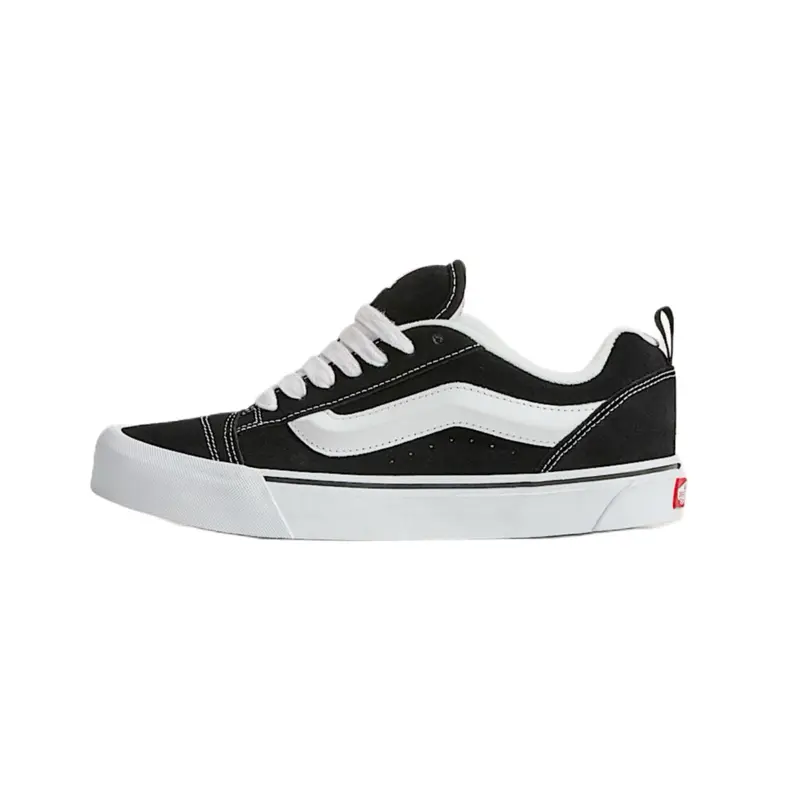 Vans Knu Skool Classics Black White Unisex Sports Shoes, Walking Shoes, Trainer for Daily Casual Wear, Fashion Sports Footwear, Closed, Lace-Up, Skating, Oversized Look, Athletic, 3D Sidestripes