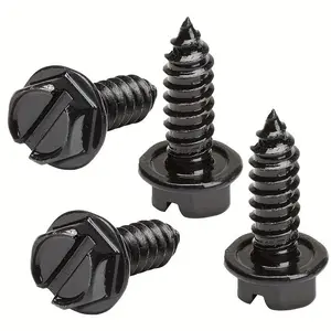 Chrome Plated License Plate Screw Kit - Stainless Steel Fasteners For Family Car, Truck, Van, SUV License Plate, Frame And Cover (Chrome Plated)